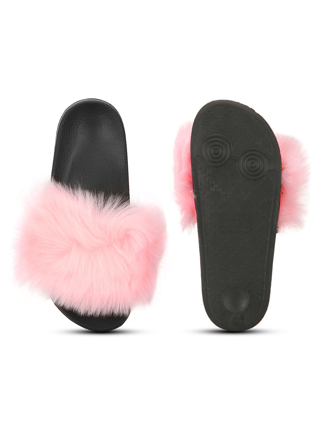 Pink 2025 fur sliders