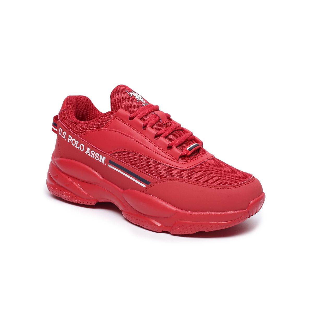Leather low trainers Polo Ralph Lauren Red size 43 IT in Leather - 38996738