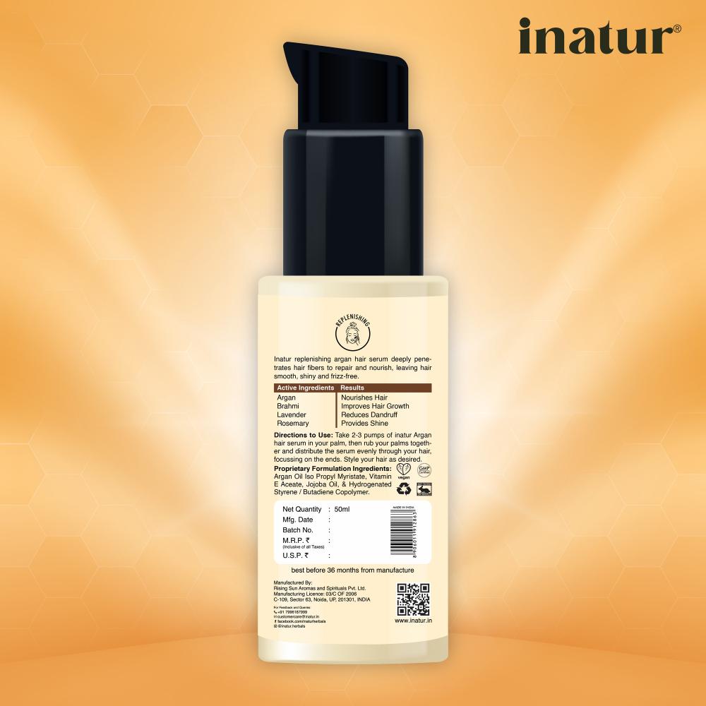 Buy Inatur Argan Hair Serum For Daily Hair Replenishment Infused With