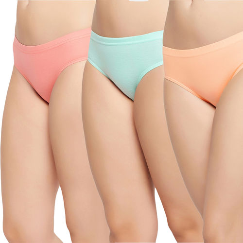 Buy Secrets By ZeroKaata Women Solid Basic Cotton Briefs - Multi-color (Pack  of 3) Online