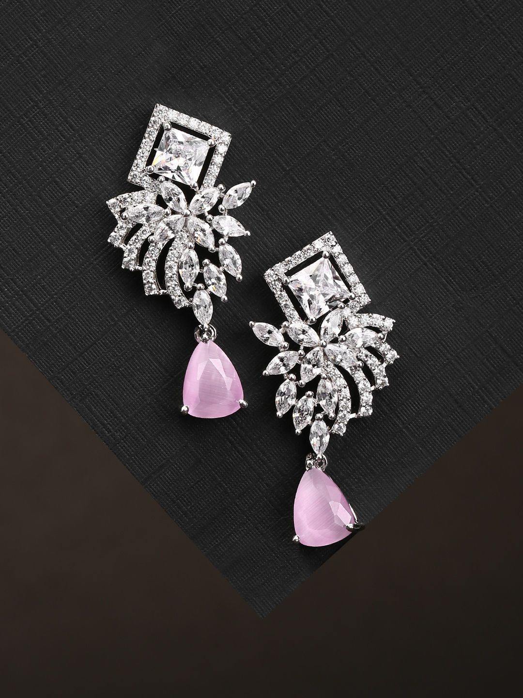 Rose Gold AD Earrings South India Jewels Online Shop