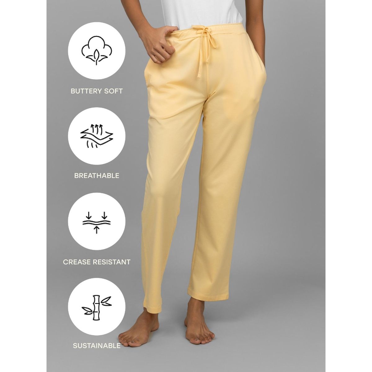 Yellow Cotton Lycra Pant – NeceSera