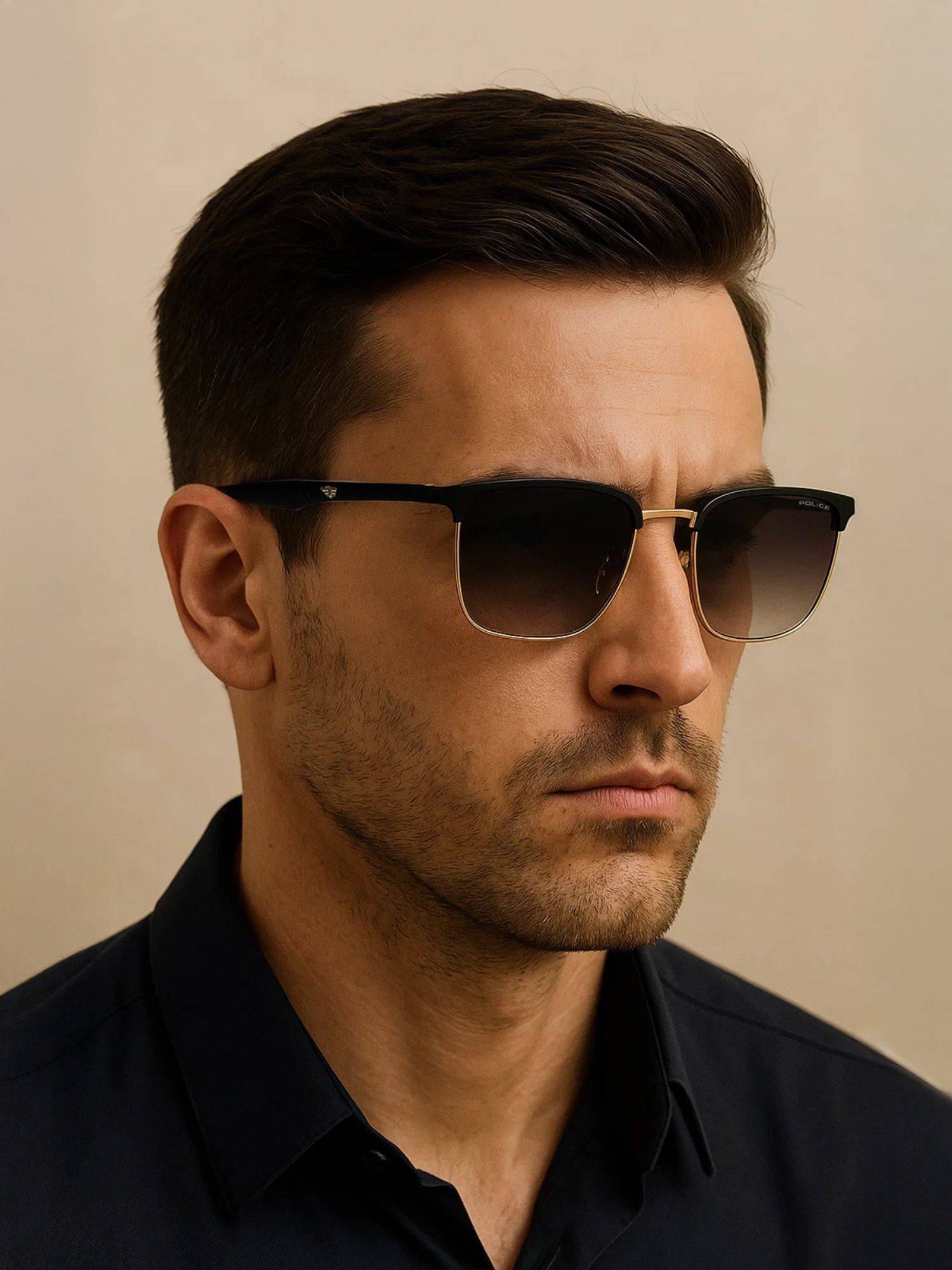 Buy Police Unisex Black Metal Frame and Grey Colored Lens