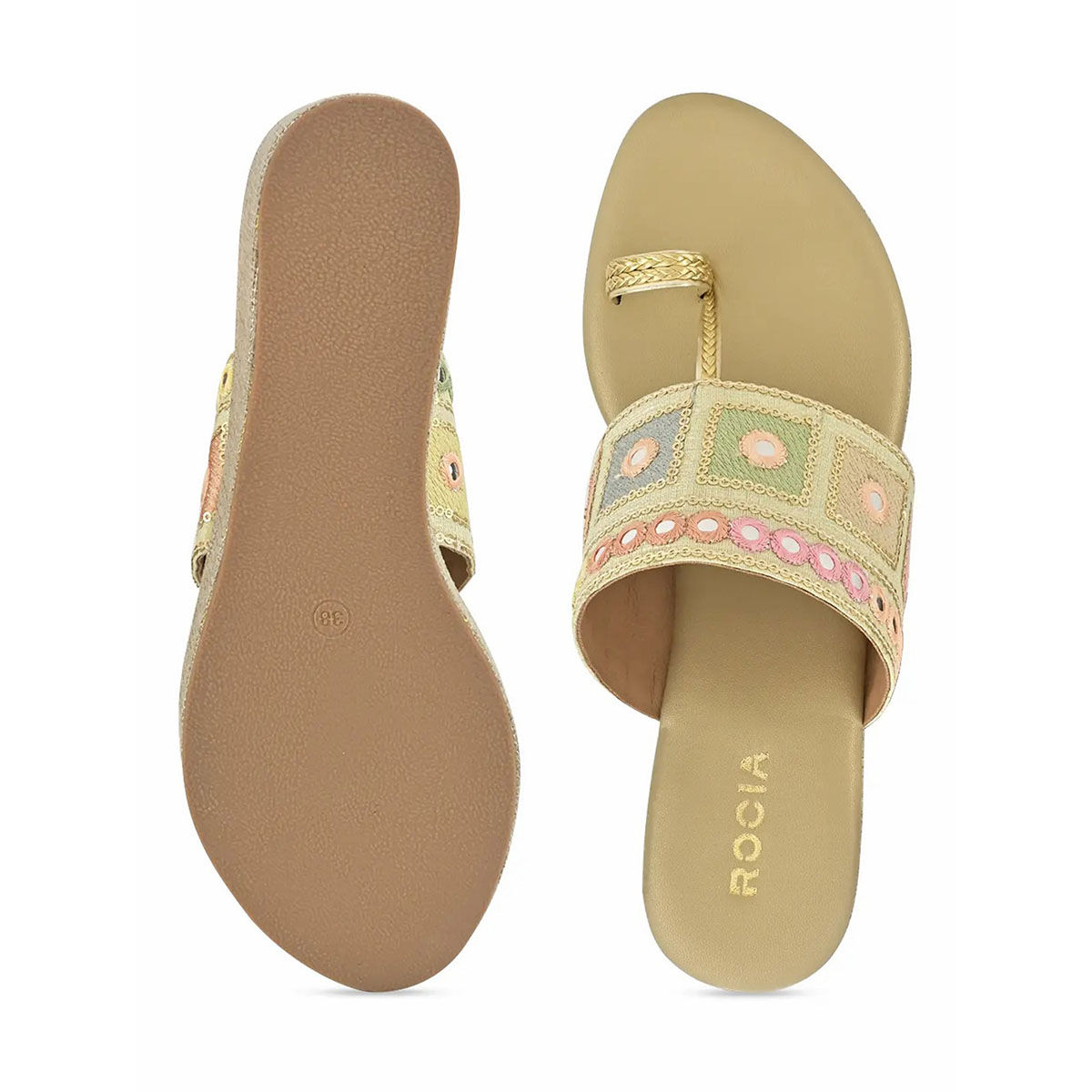 buy-rocia-gold-women-solid-embroidered-lace-ethnic-wedges-online