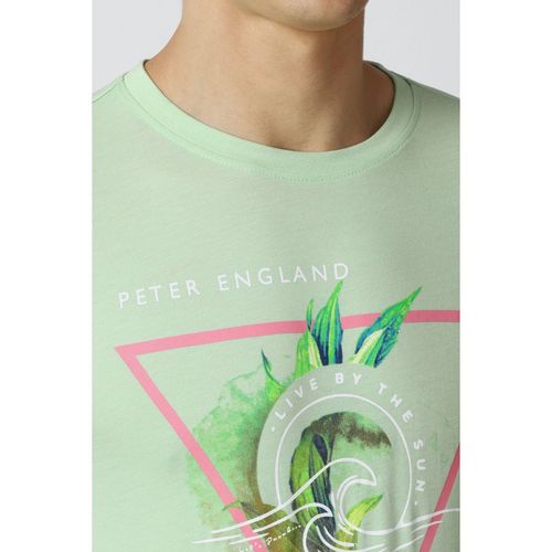 Peter England Green Crew Neck T-shirt