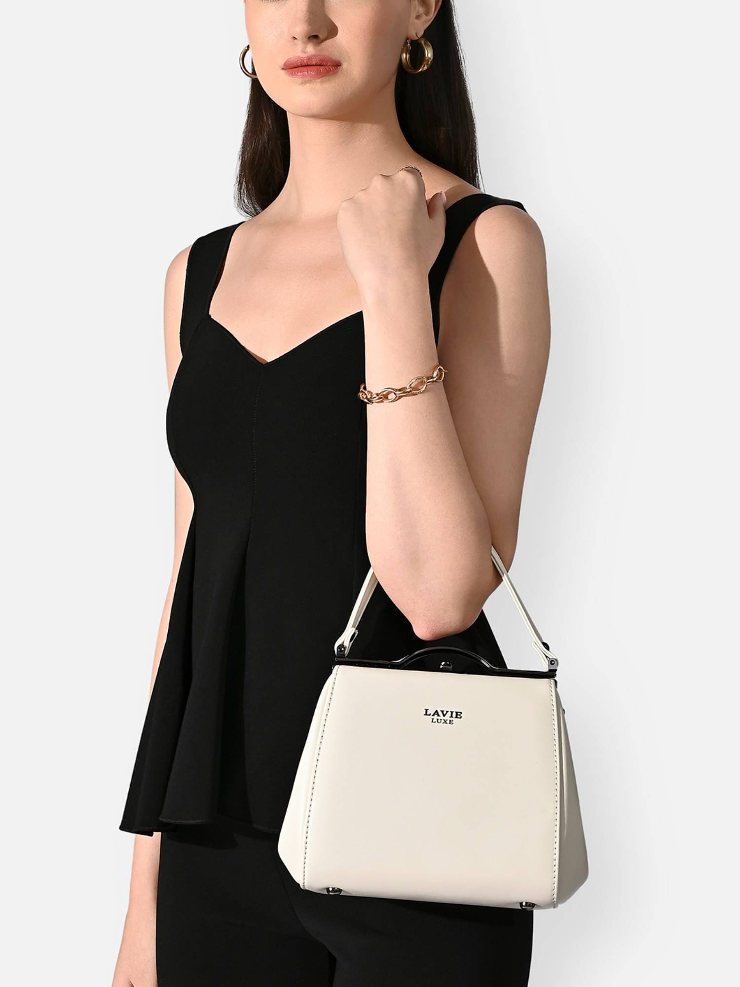 Lavie Luxe Women's Fluff Frame Frame Handbag (Off White) (S)