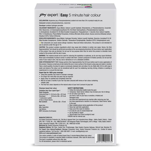 Godrej Expert Easy 5 Minute Hair Colour Sachet - Natural Black (Pack of 3):  Buy Godrej Expert Easy 5 Minute Hair Colour Sachet - Natural Black (Pack of  3) Online at Best Price in India | Nykaa