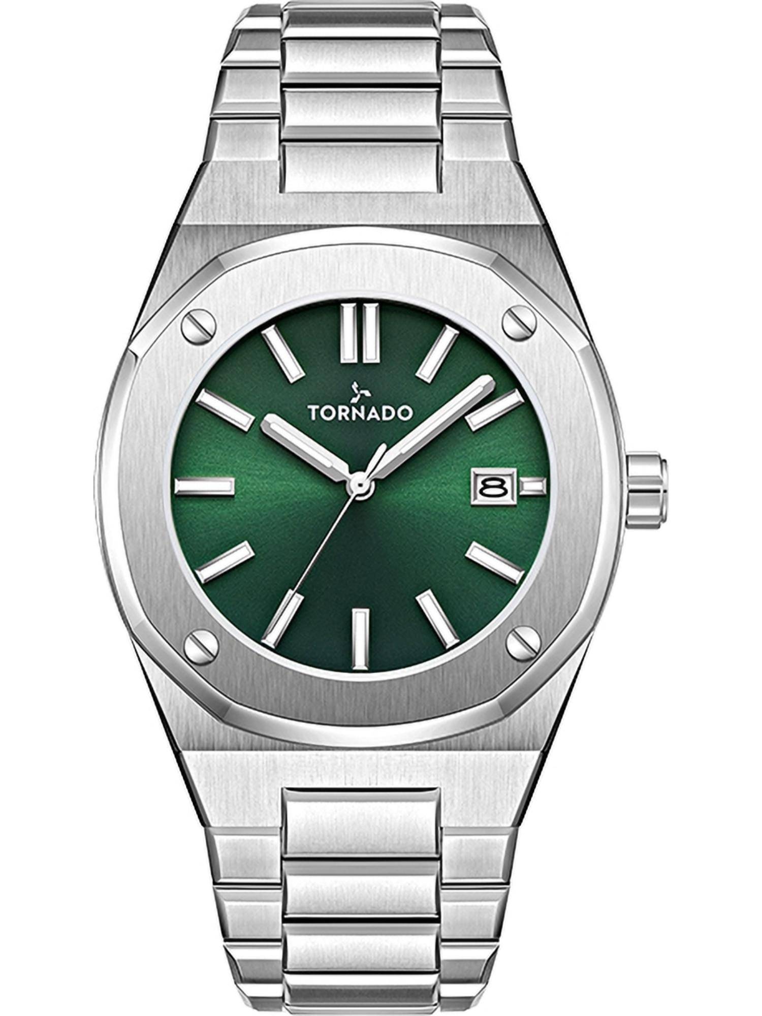 Tornado Aurora Twilight Analog Green Dial Watch (T23003-SBSH) (M)