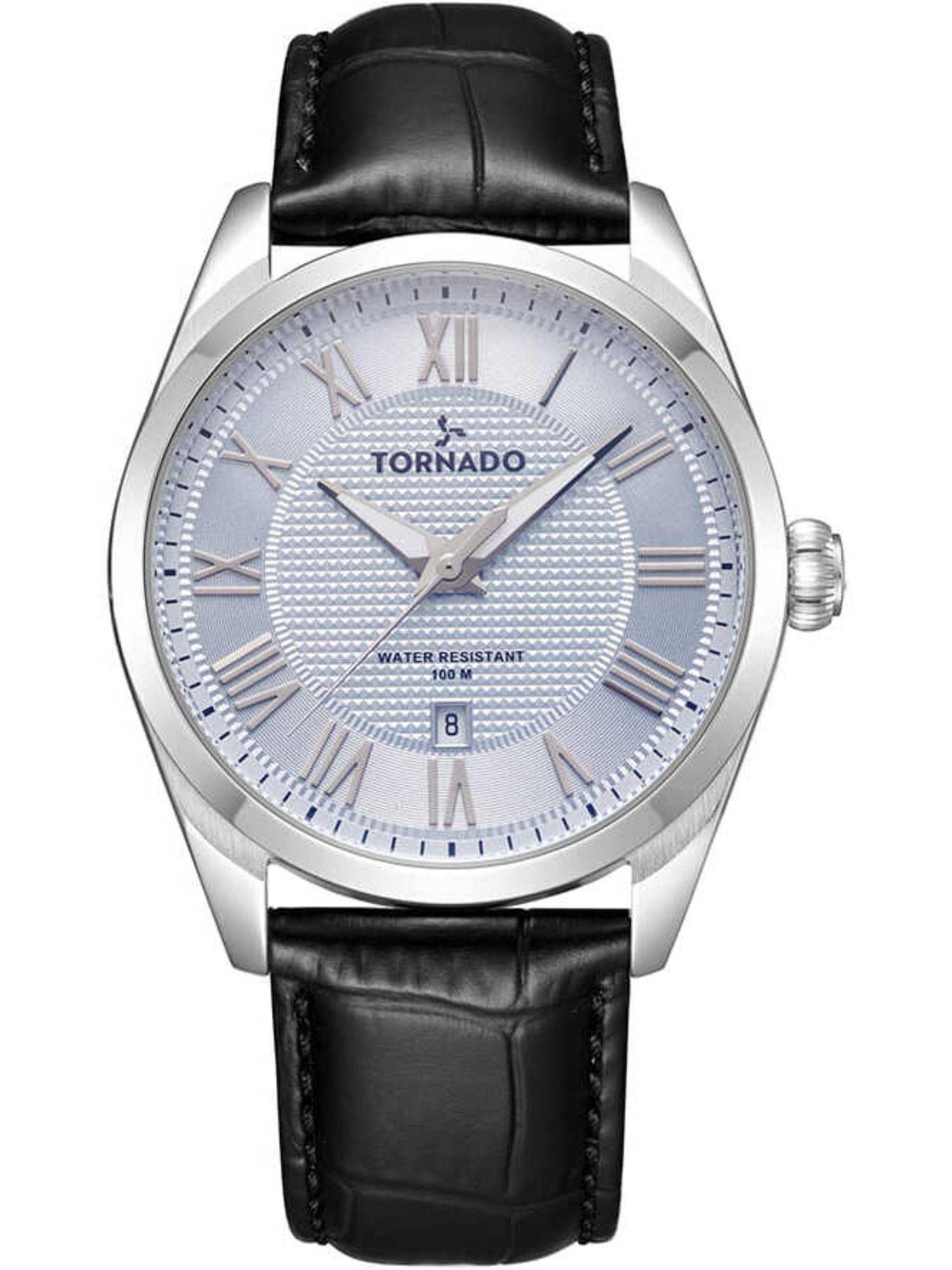 Tornado Analog Spa Blue Dial Watch (T8007-SLBL) (M)