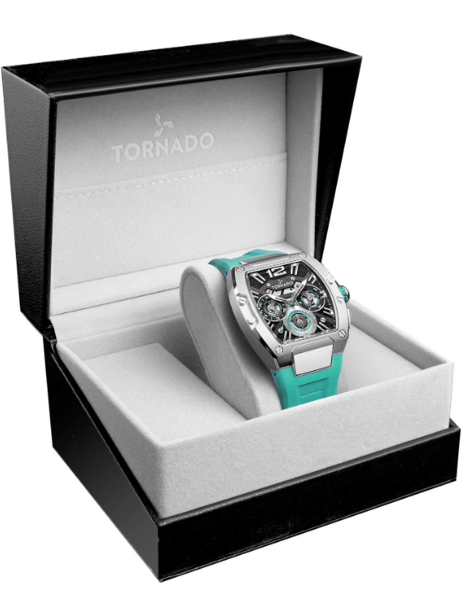 10月限定価格　InBirdie TEMPO Buy Tornado Xenith Analog Black Dial Watch (T23105-SSHB) (M) Online