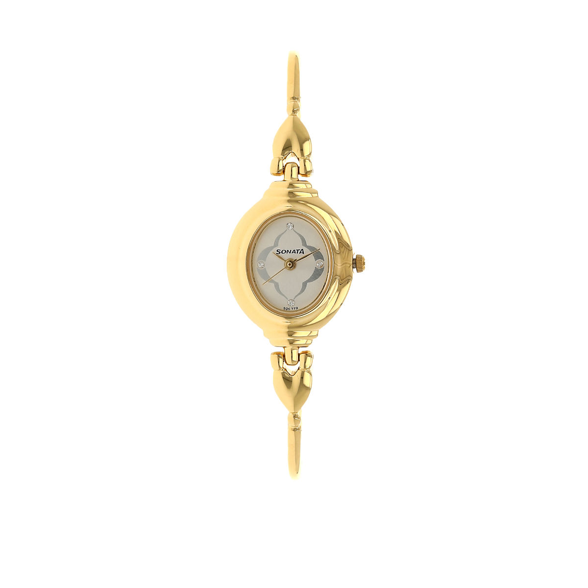 Buy Sonata Silver Dial Golden Metal Strap Watch Online