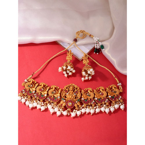 Buy Fida Wedding Ethnic south Antique Gold Goddess Lakshmi Temple