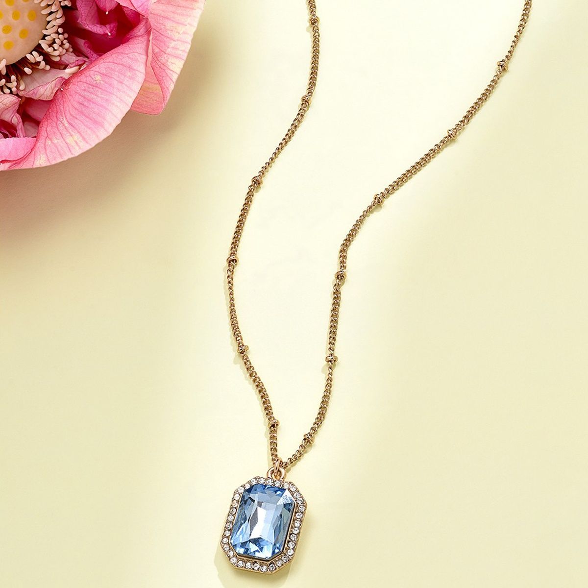 Stainless Steel Evil Eye Blue Rhinestone Pendant Necklace For Women – Ora  Gift