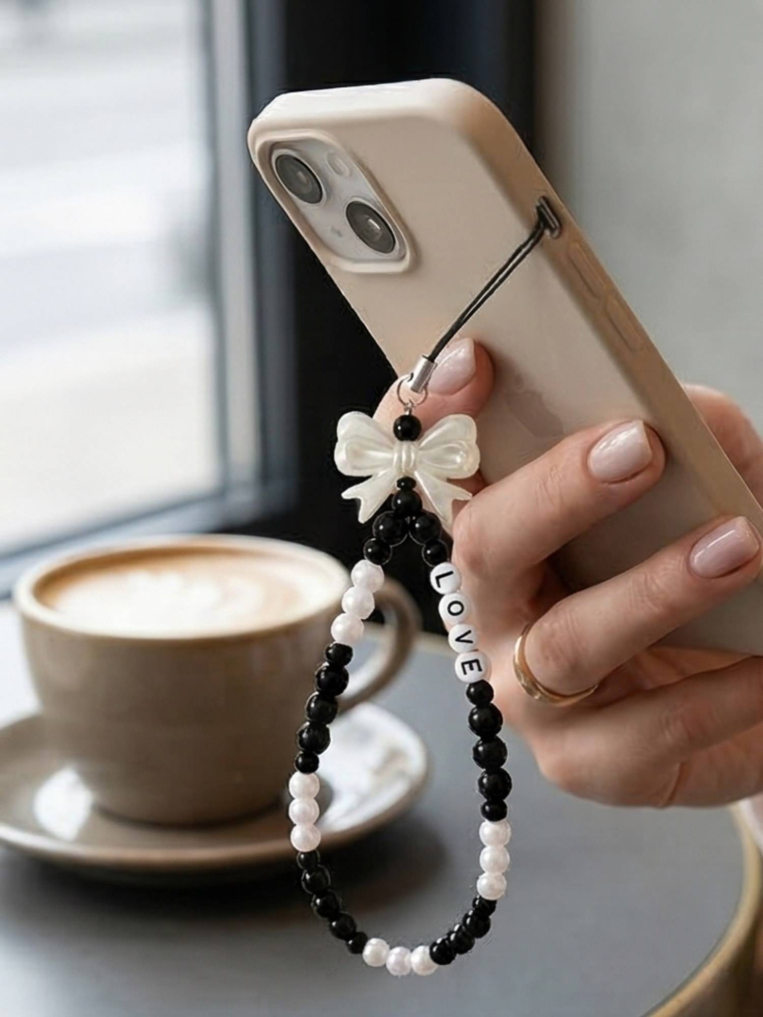 YELONA Handmade Love Pearl Beaded Mobile Phone Charm
