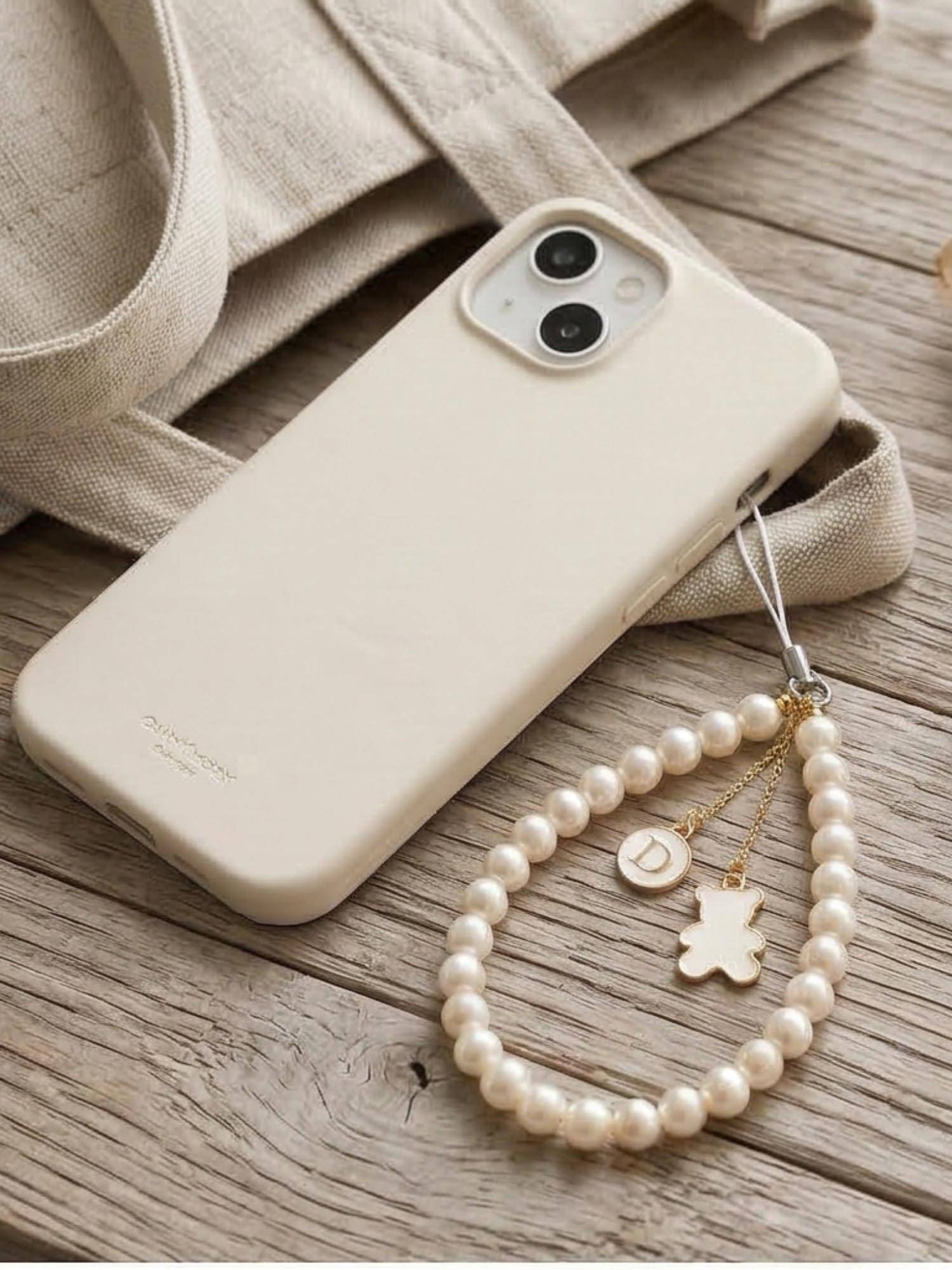 YELONA Handmade Pearl Beaded Phone Charm Strap with Panda Pendent