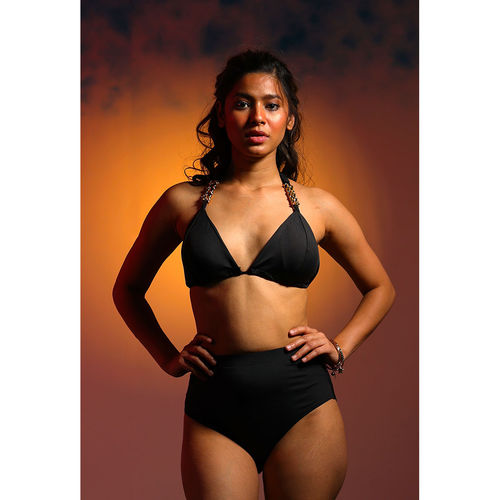 Buy Erotissch Women Black Solid Swim Bikini (Set of 2) Online