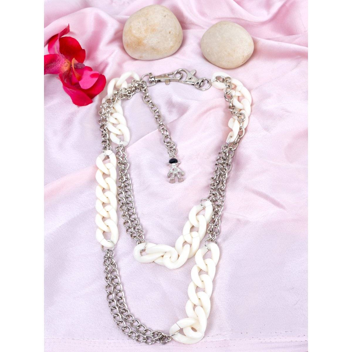 Kazo Trendy and Stylish Acrylic and Metal Chain Necklace