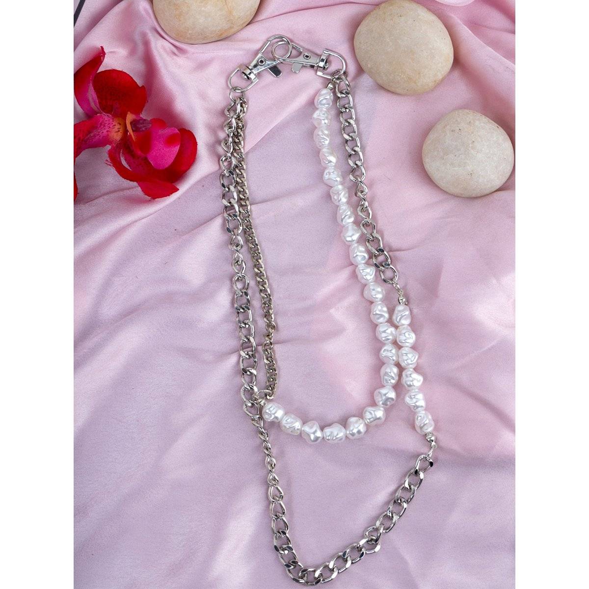 Kazo Trendy and Stylish Acrylic and Metal Chain Necklace