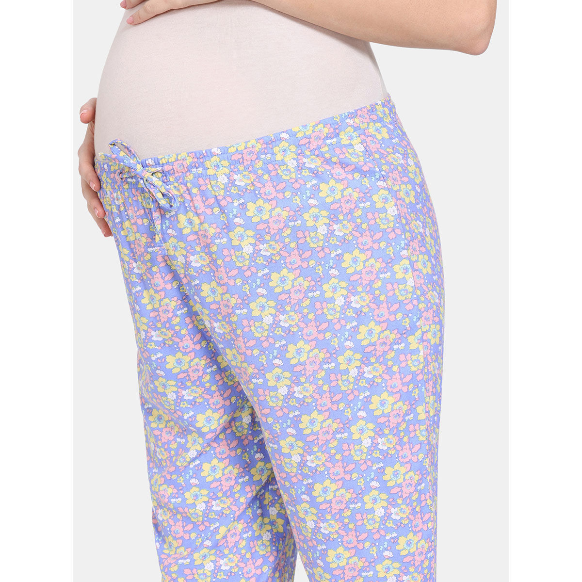 Zivame Maternity Floral Pop Woven Top And Pyjama Dutch Canal (Set of