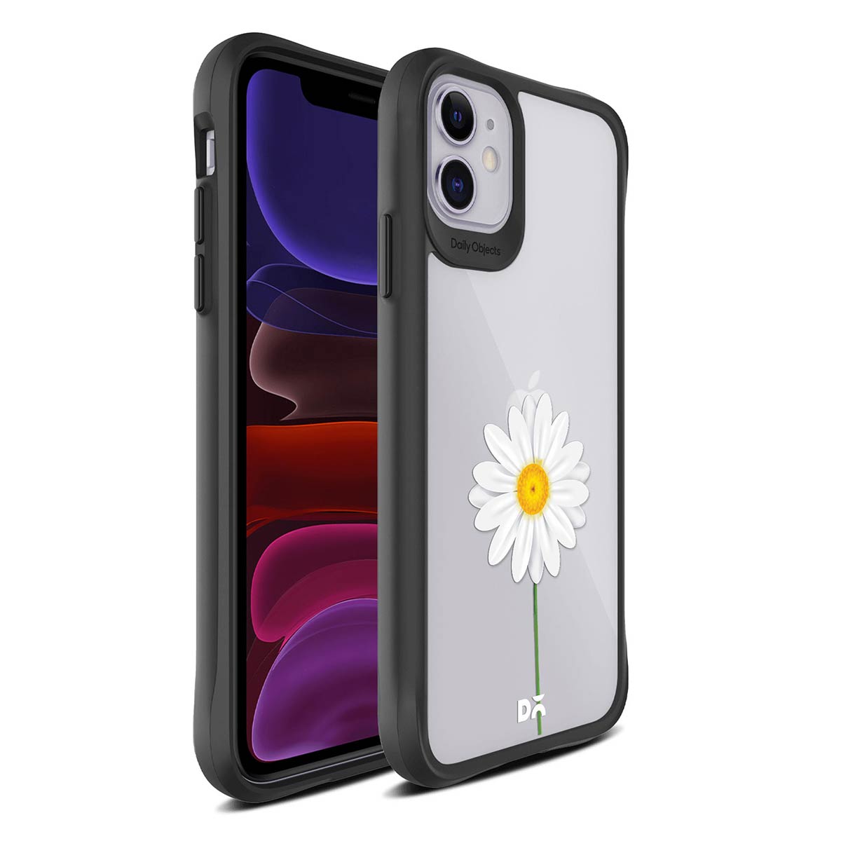 DailyObjects Clear White Daisy Black Hybrid Clear Case Cover for iPhone ...