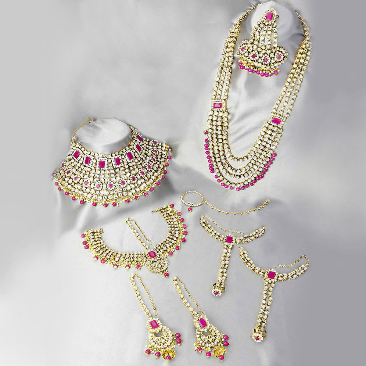 Ethnic Indian Traditional Gold Plated Kundan Dulhan Bridal Jewellery Set –
