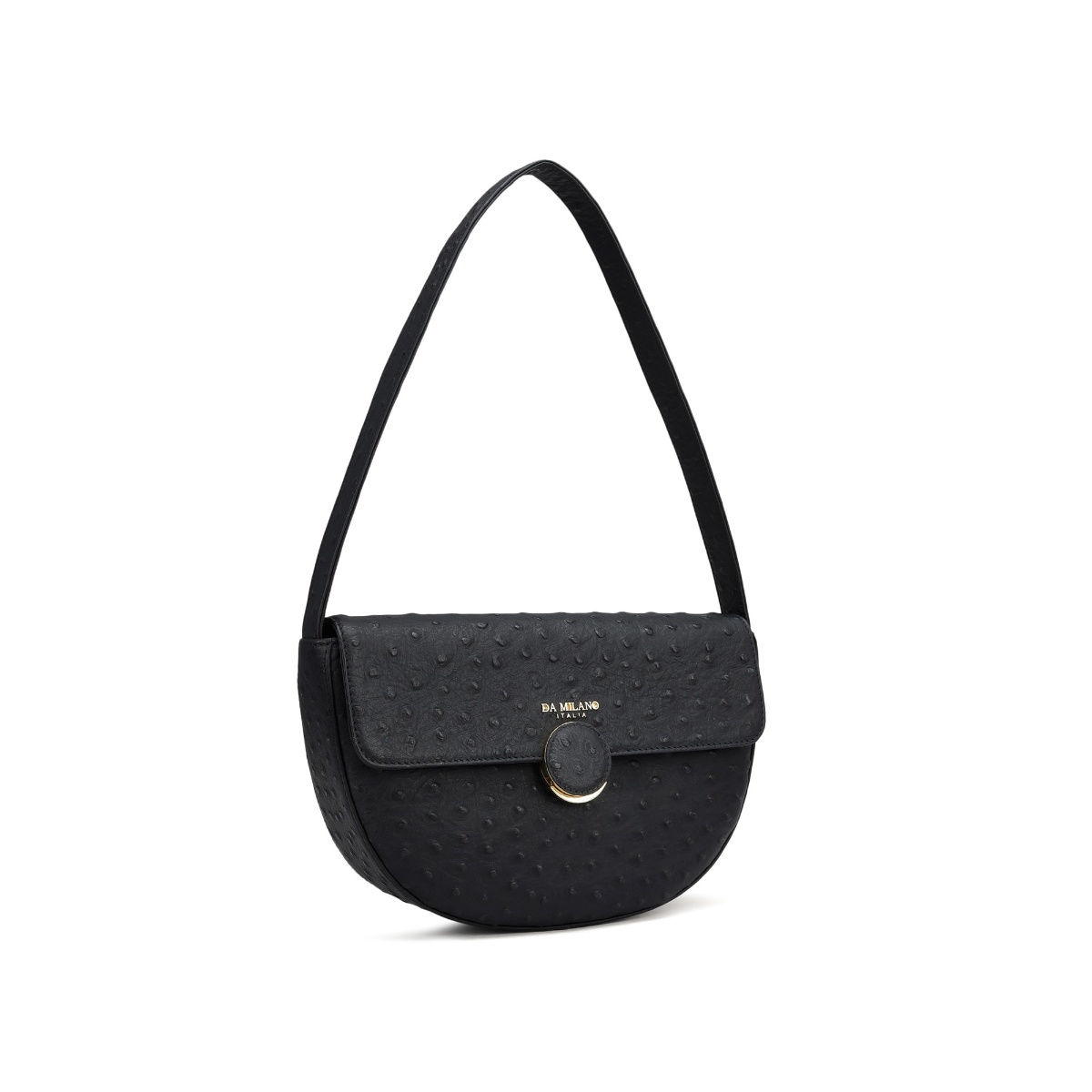 Buy Da Milano Genuine Leather Black Bagguette Bag Online