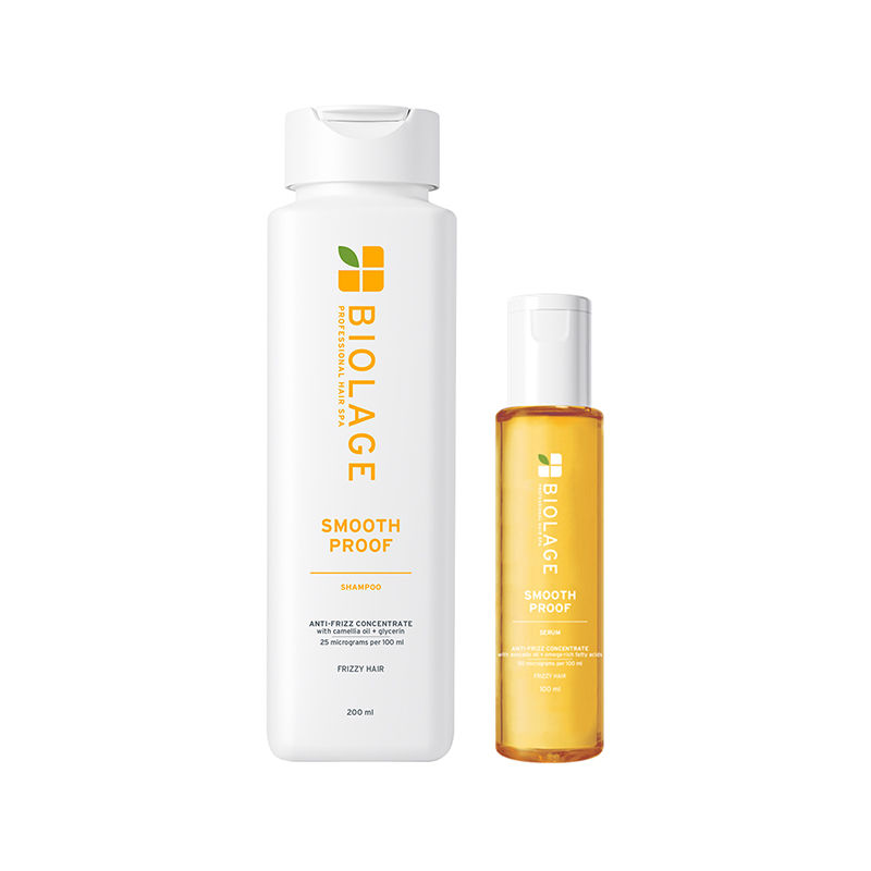 Biolage Smoothproof Anti-Frizz Shampoo Serum Combo with Camellia & Glycerin for 72HR Frizz Control