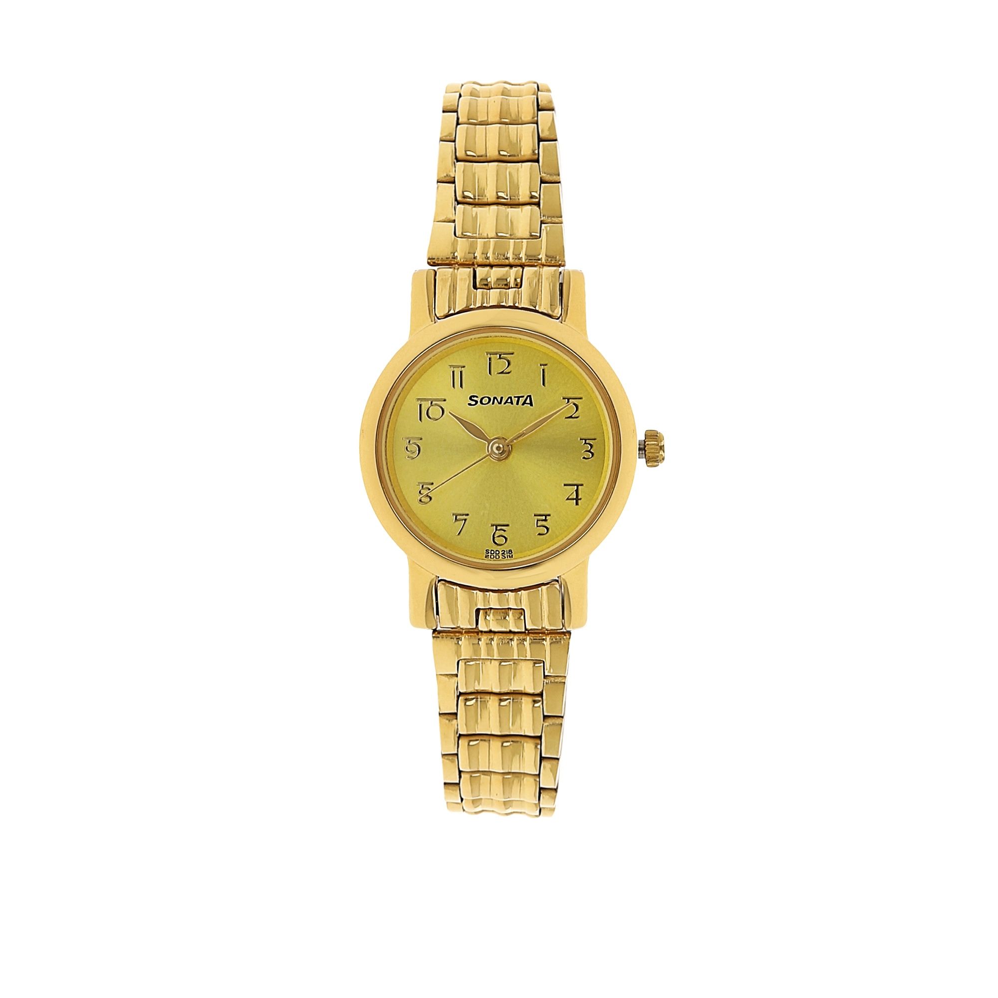 Sonata Round Gold Colour Watch An Indian Tata Product 1014YAB | eBay