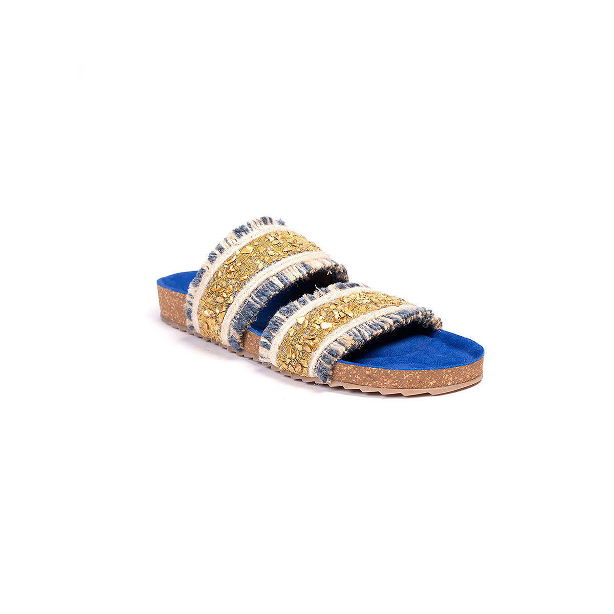 Easy Street Blue Beaded Slide Sandal Size 7.5 New | eBay