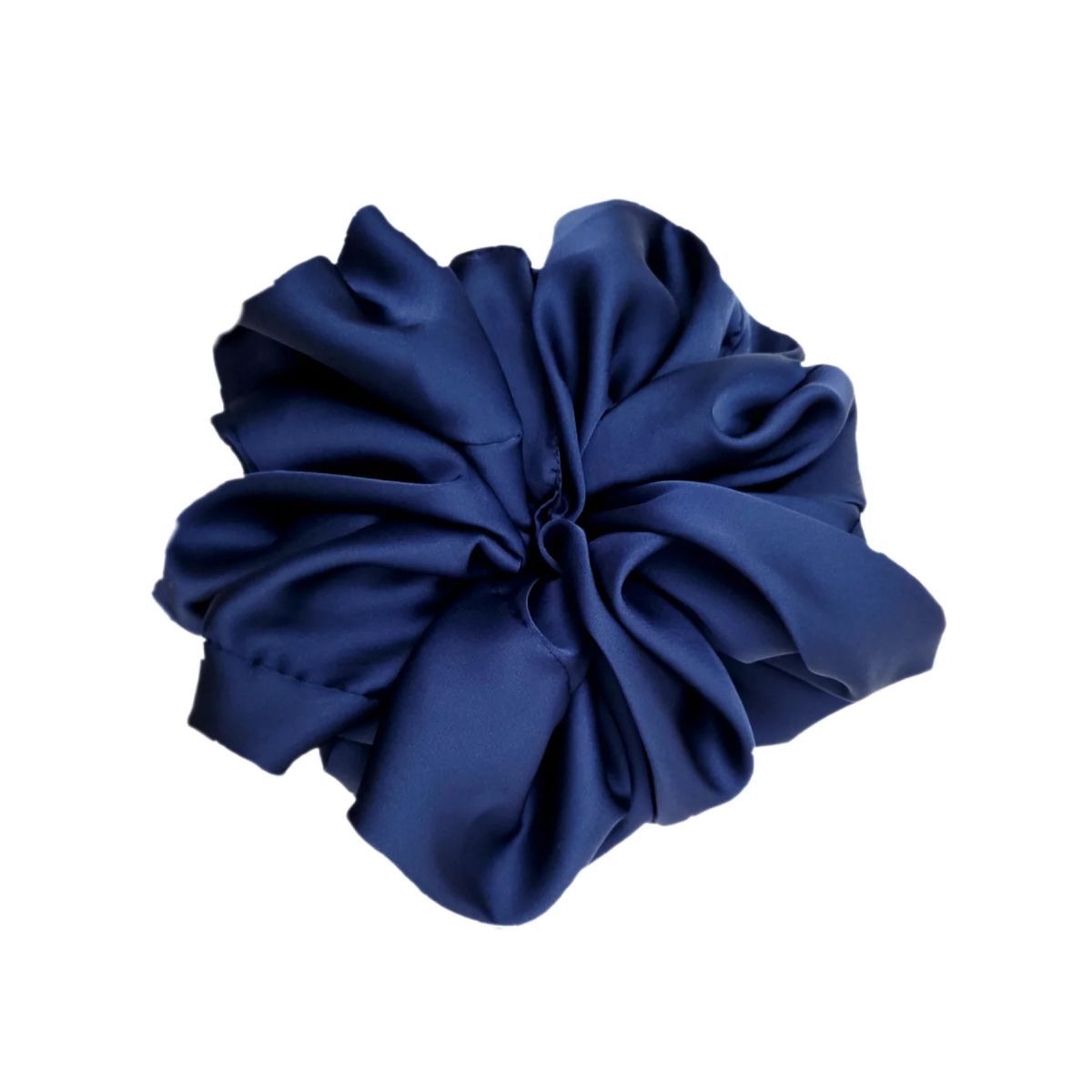 Buy OOMPH Royal Blue Satin Silk Volumizer Scrunchy Rubber Band Hair Tie