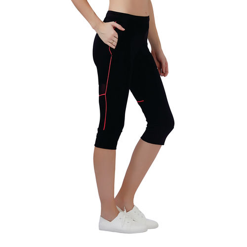 Buy Veloz Women's Multisport Wear - Capri With Pocket Leggings 3/4Th V Flex  - Black Online