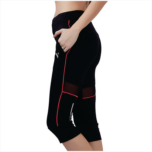 Buy Veloz Women's Multisport Wear - Capri With Pocket Leggings 3/4Th V Flex  - Black Online