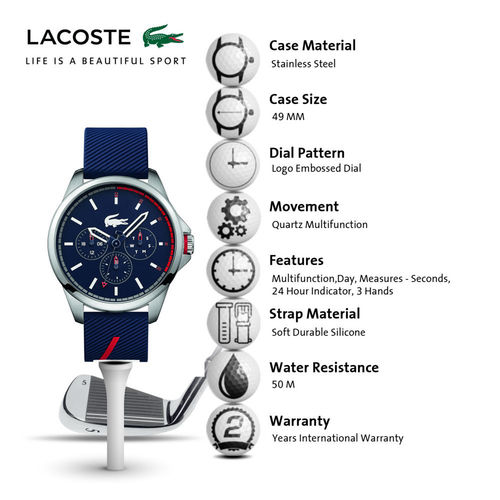 Buy Lacoste Watches Capbreton 2010979 Blue Dial Multifunction