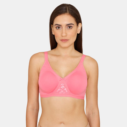 Zivame Double Layered Non-Wired Full Coverage Super Support Bra Pink  Lemonade: Buy Zivame Double Layered Non-Wired Full Coverage Super Support  Bra Pink Lemonade Online at Best Price in India