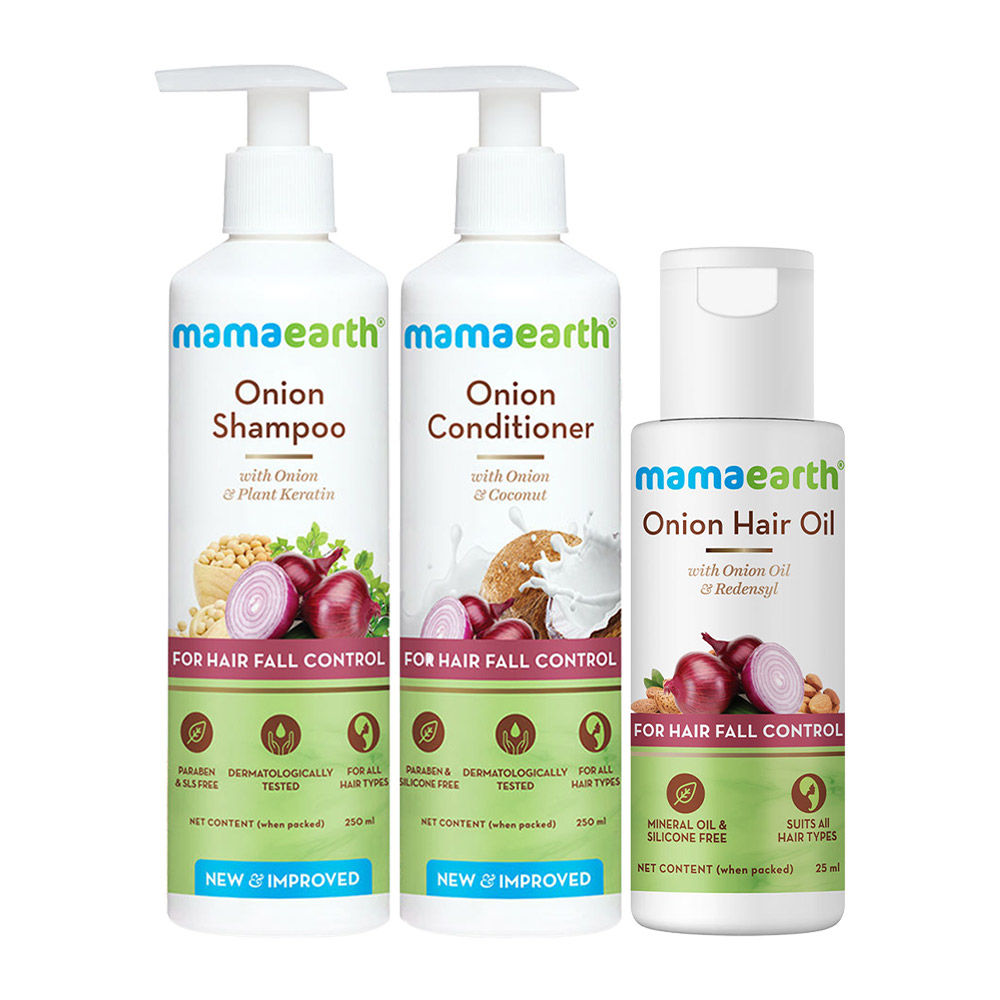 Mamaearth Onion Hair Fall Control Shampoo & Conditioner With Free Onion Oil  - Price History