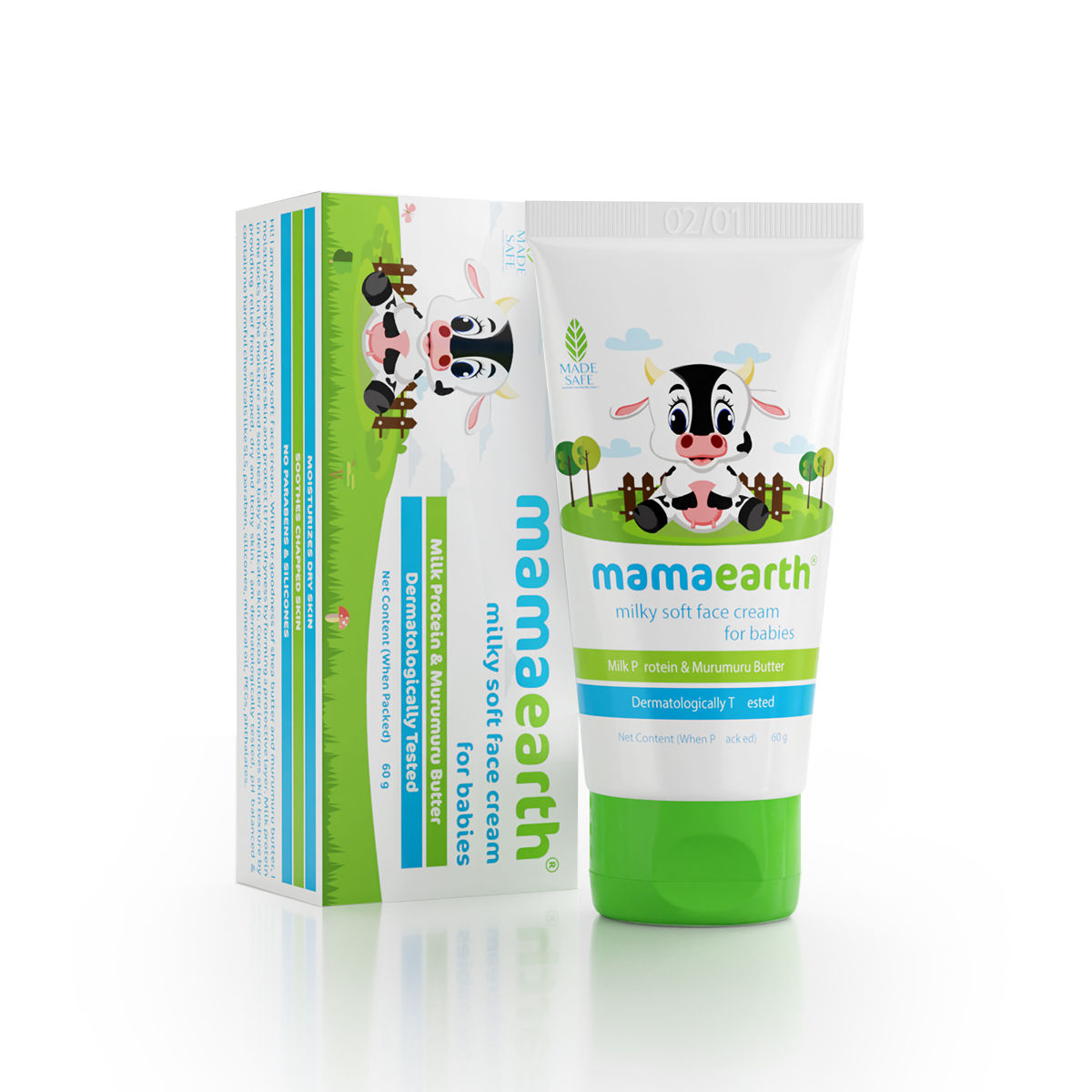 Mamaearth Milky Soft Face Cream for Babies with Milk Protein Murumuru Butter