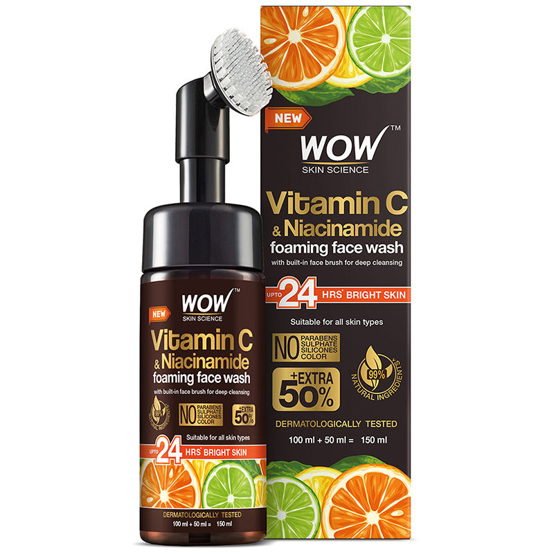 WOW Skin Science Brightening Vitamin C Face Wash With Brush For ...