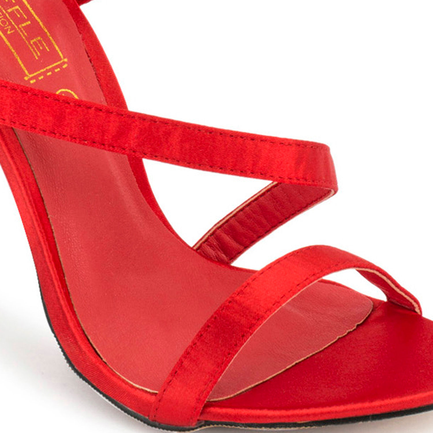 Buy Truffle Collection Red Stiletto Wrap Around Leg Sandals Online