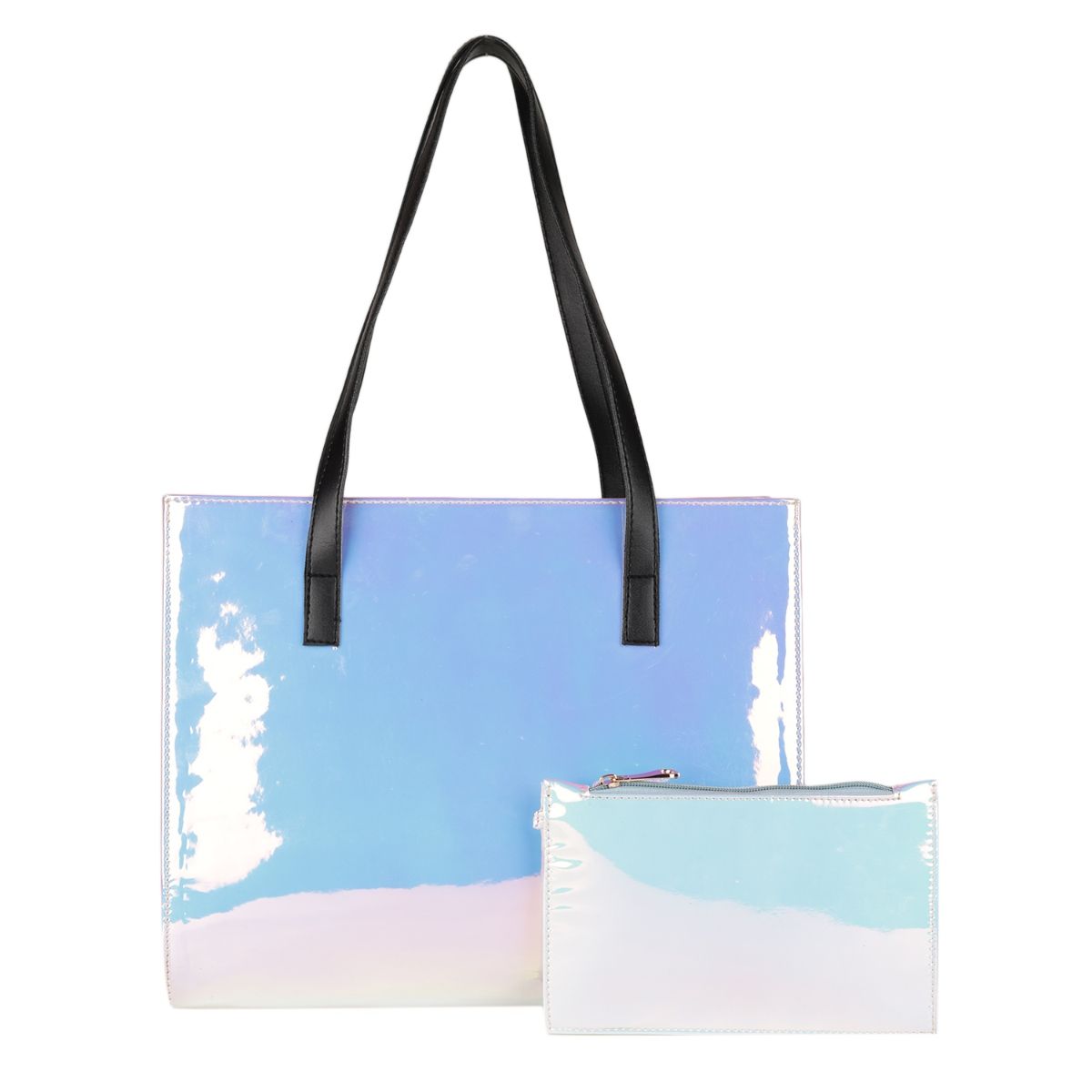 Online Exclusive  Holographic Tote Bag  Metallic Multicolor  Woman   Shoppers  parfoiscom