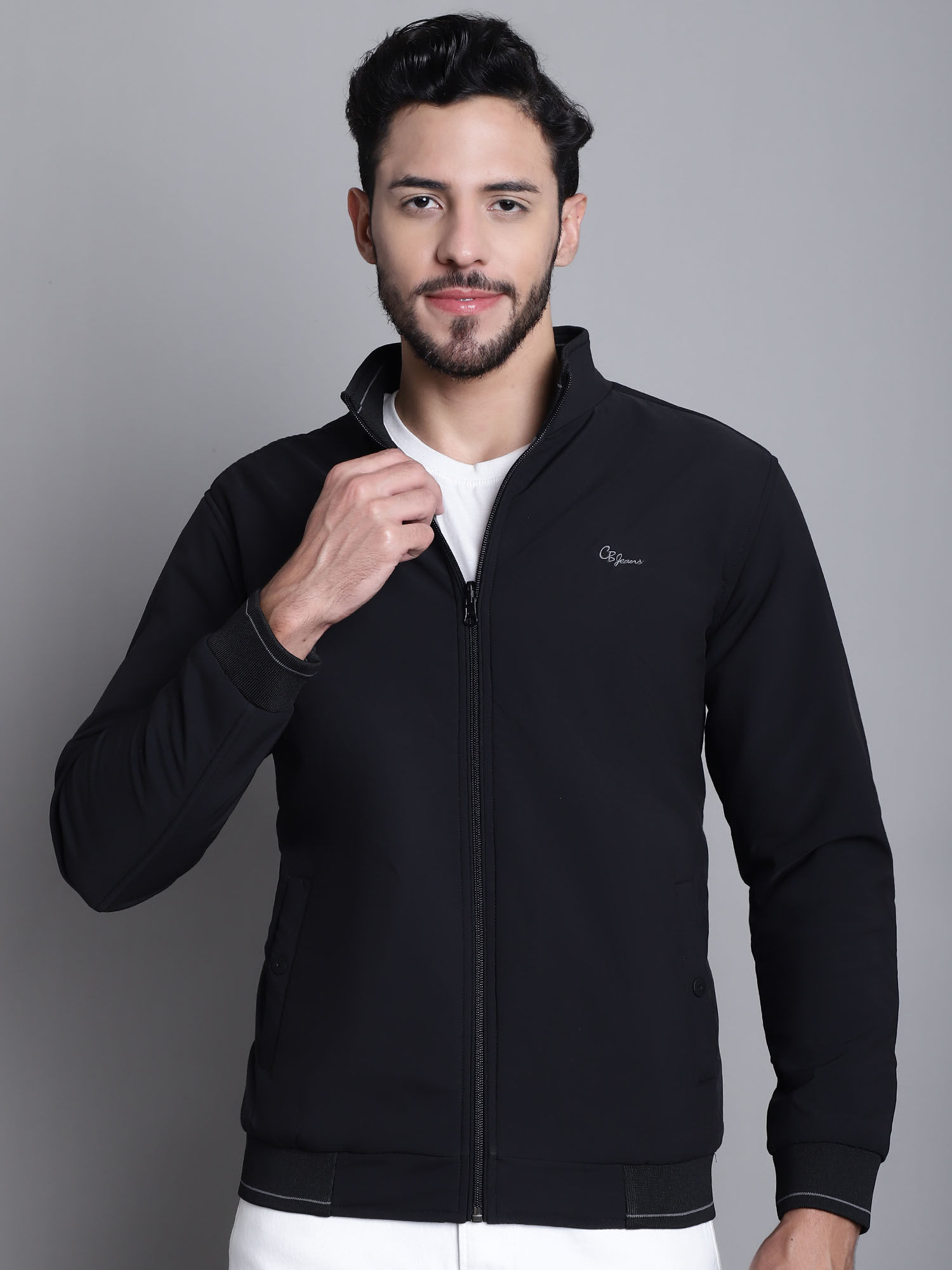 Buy Cantabil Men Black Full Sleeve Reversible Jacket Online