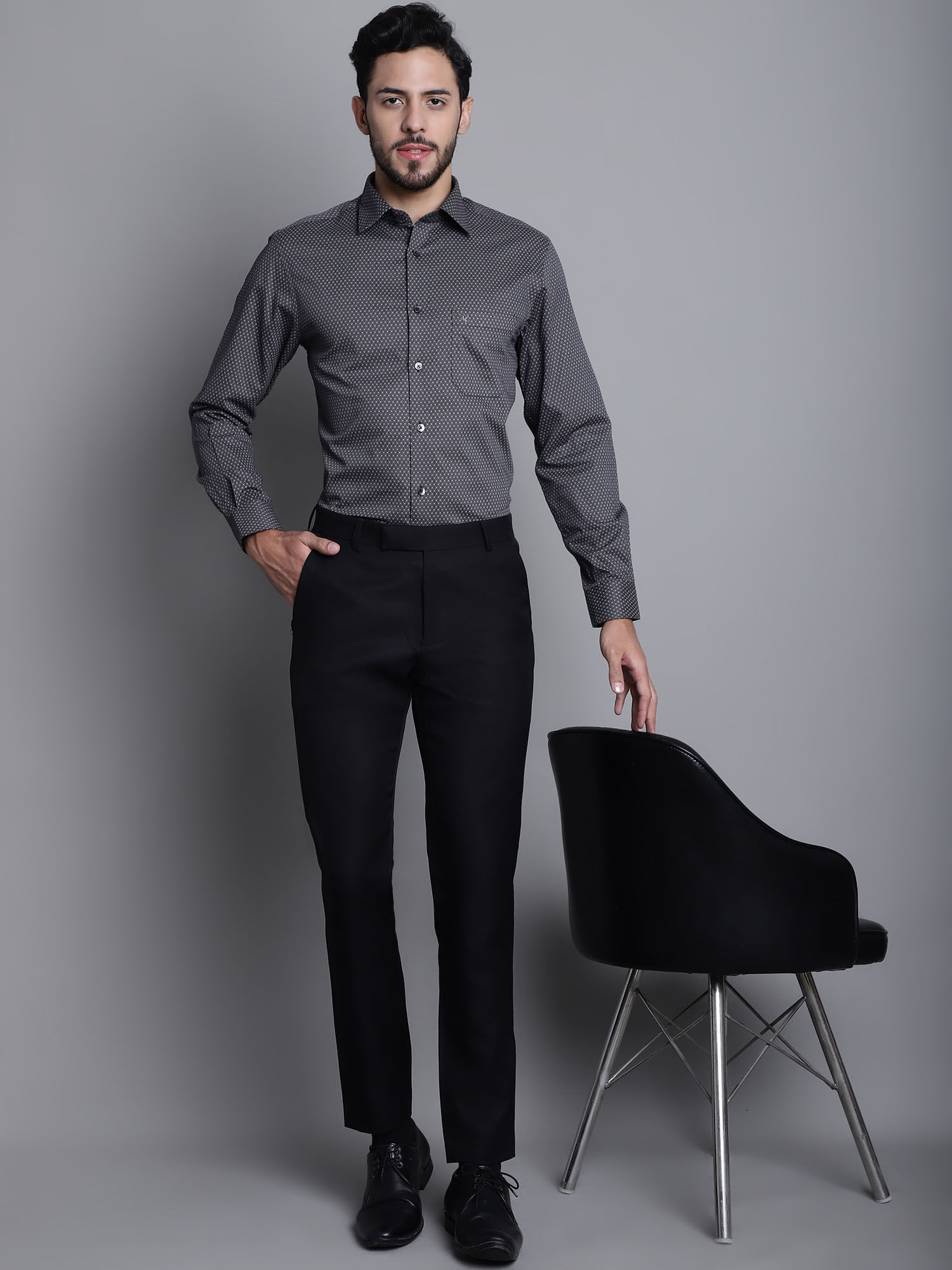 Buy Cantabil Men Black Party Wear Shirt Online