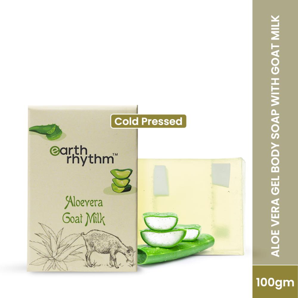 Earth Rhythm Aloe Vera Gel Body Soap With Goat Milk, Moisturizes Skin, Heals Skin, Prevents Ageing