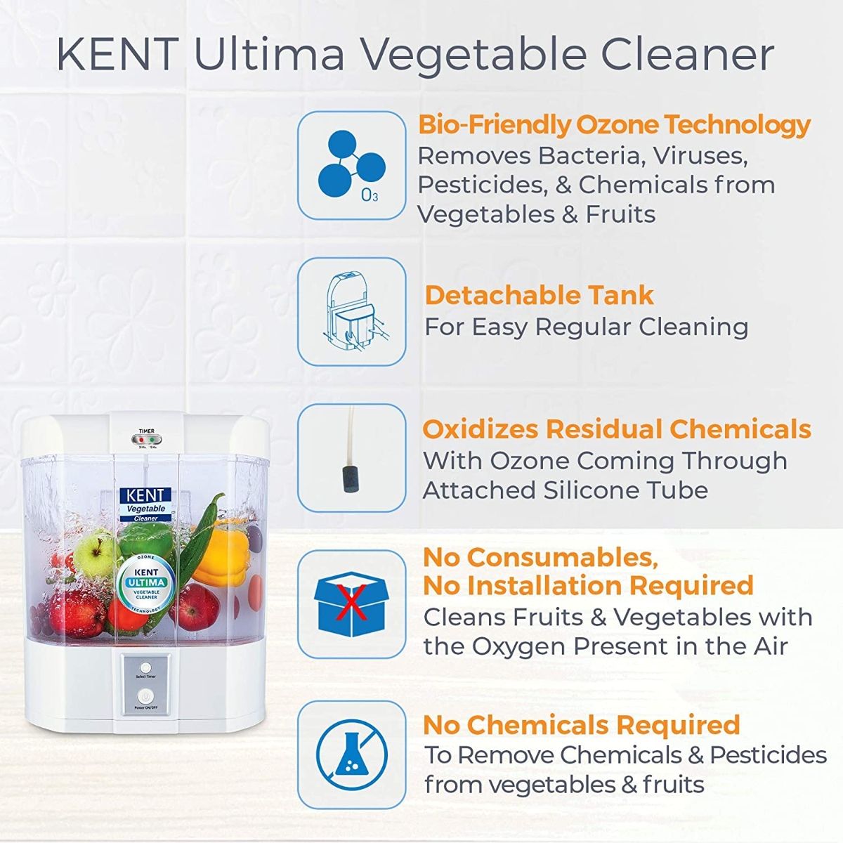 Kent 11115 Ultima Vegetable Cleaner & Purifier 13 W Buy Kent 11115