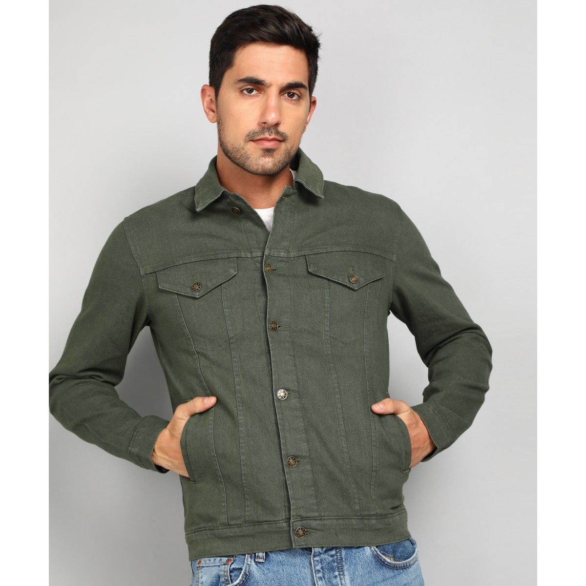 ZARA Men's Jean Jacket Green XL | Olive green denim jacket, Green denim  jacket, Green jacket men