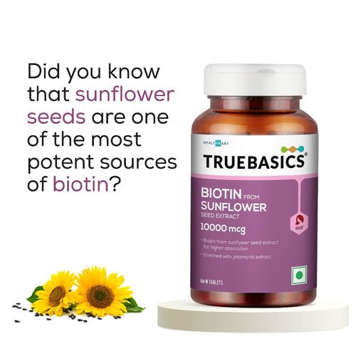 TrueBasics Biotin From Sunflower Seed Extract For Hair Growth: Buy  TrueBasics Biotin From Sunflower Seed Extract For Hair Growth Online at  Best Price in India | Nykaa
