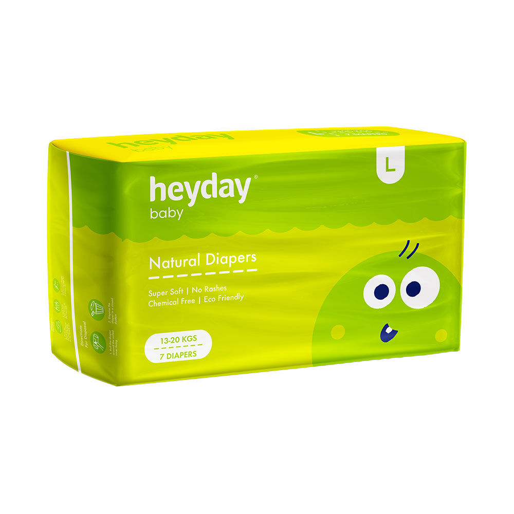 Heyday Natural & Organic Baby Diapers Large - 7 Pcs