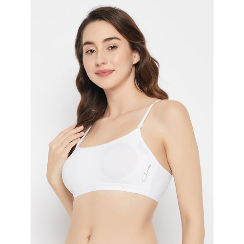 Buy Clovia Cotton Solid Padded Full Cup Wire Free T-shirt Bra - White Online