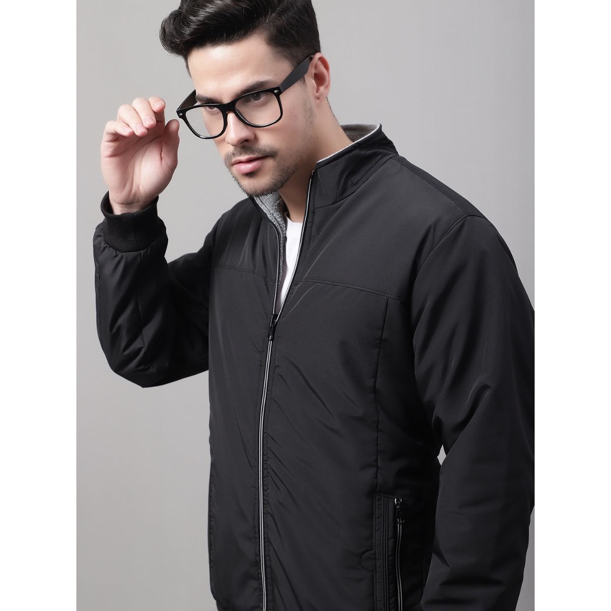 Buy Cantabil Colorblock Black Reversible Jacket For Men Online