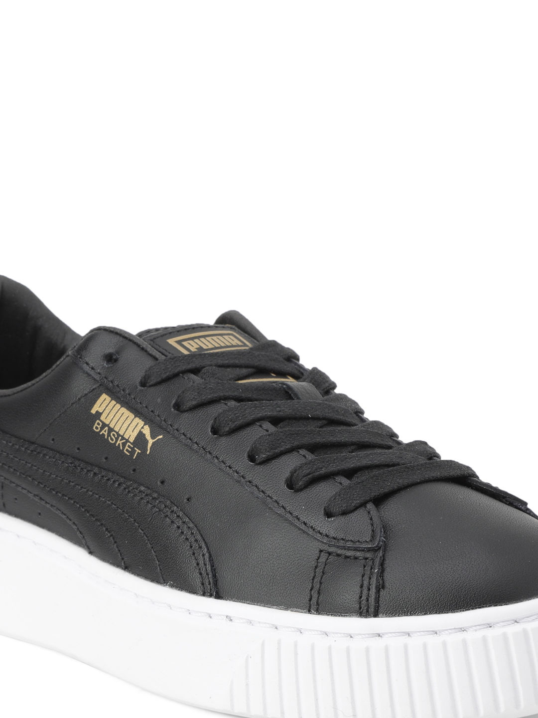 puma basket platform core black sneakers