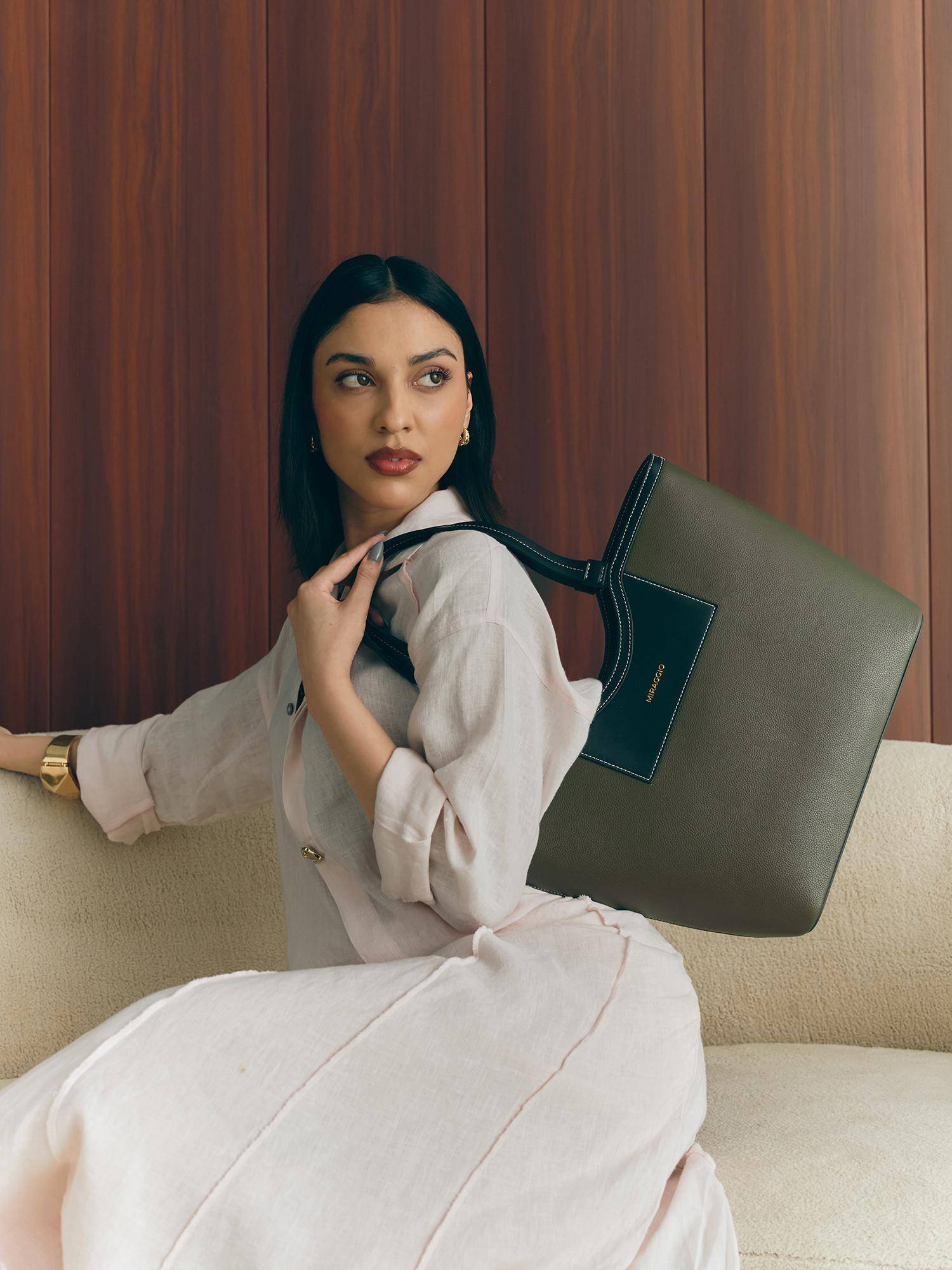 MIRAGGIO Jordie Tote Bag-Green (Large)
